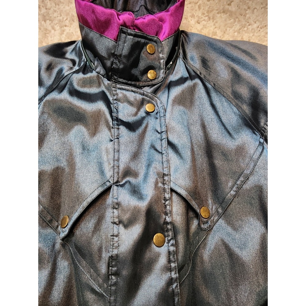 VINTAGE Pro Gear 90s Winter Ski Jacket Satin Nylon Womens Size Medium Jade Green - Picture 2 of 16